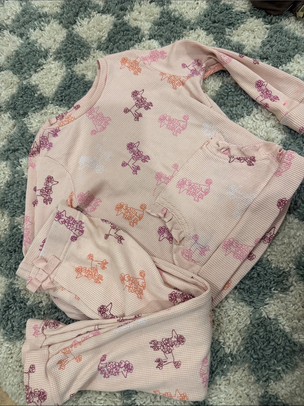 Garanimals Pink Ruffle Pocket Pajama Set with Poodle Prints